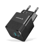 Techsuit 25 W -laturi USB-C + USB-A, musta ja valkoinen